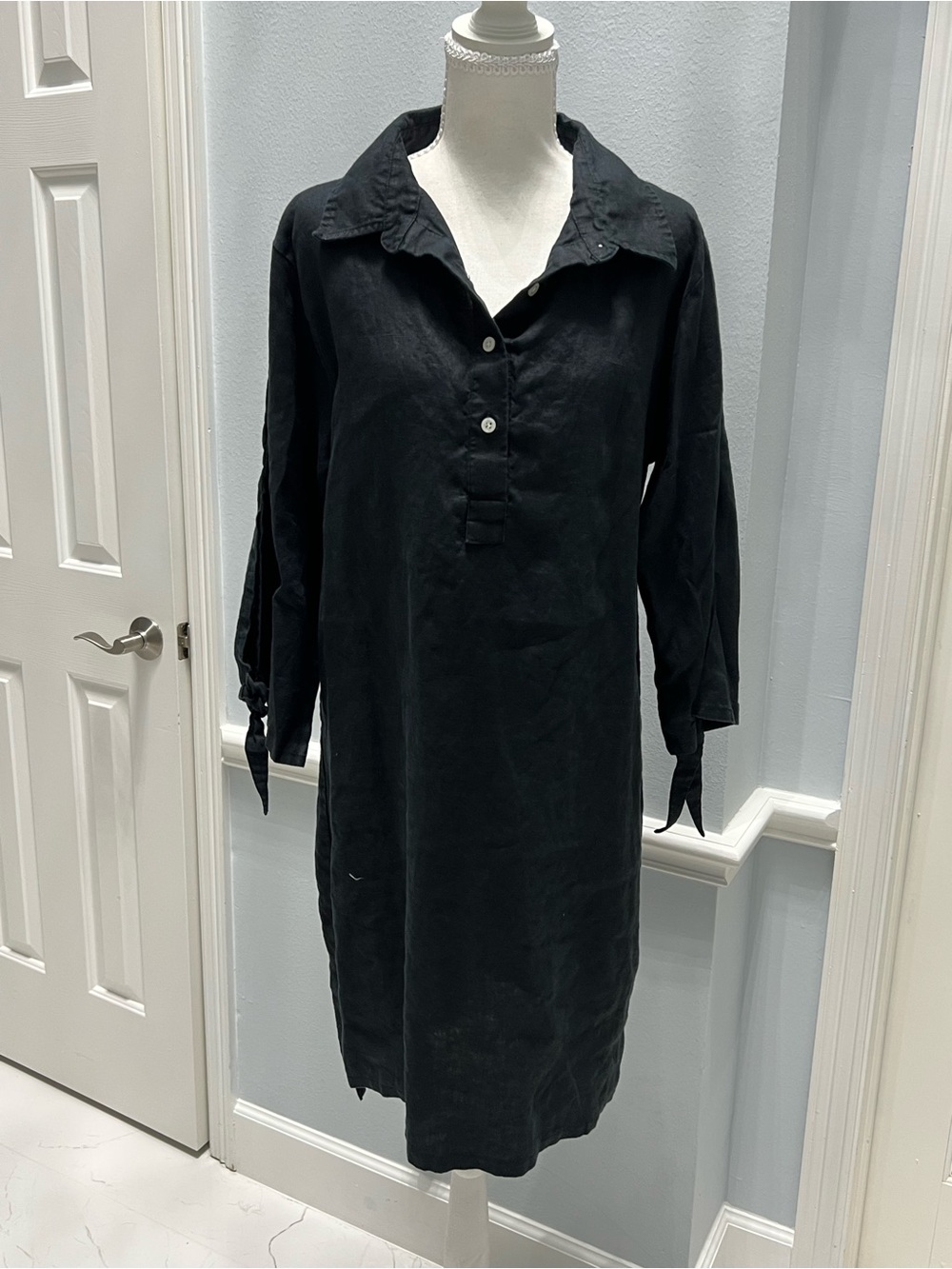 2BLIND2C Black 100% Linen Shirt Dress Tunic Size M
#midi #linen
